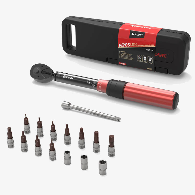 1/4 inch Drive Click Torque Wrench Set,inch Pound with Double Scale - EZARC Tools