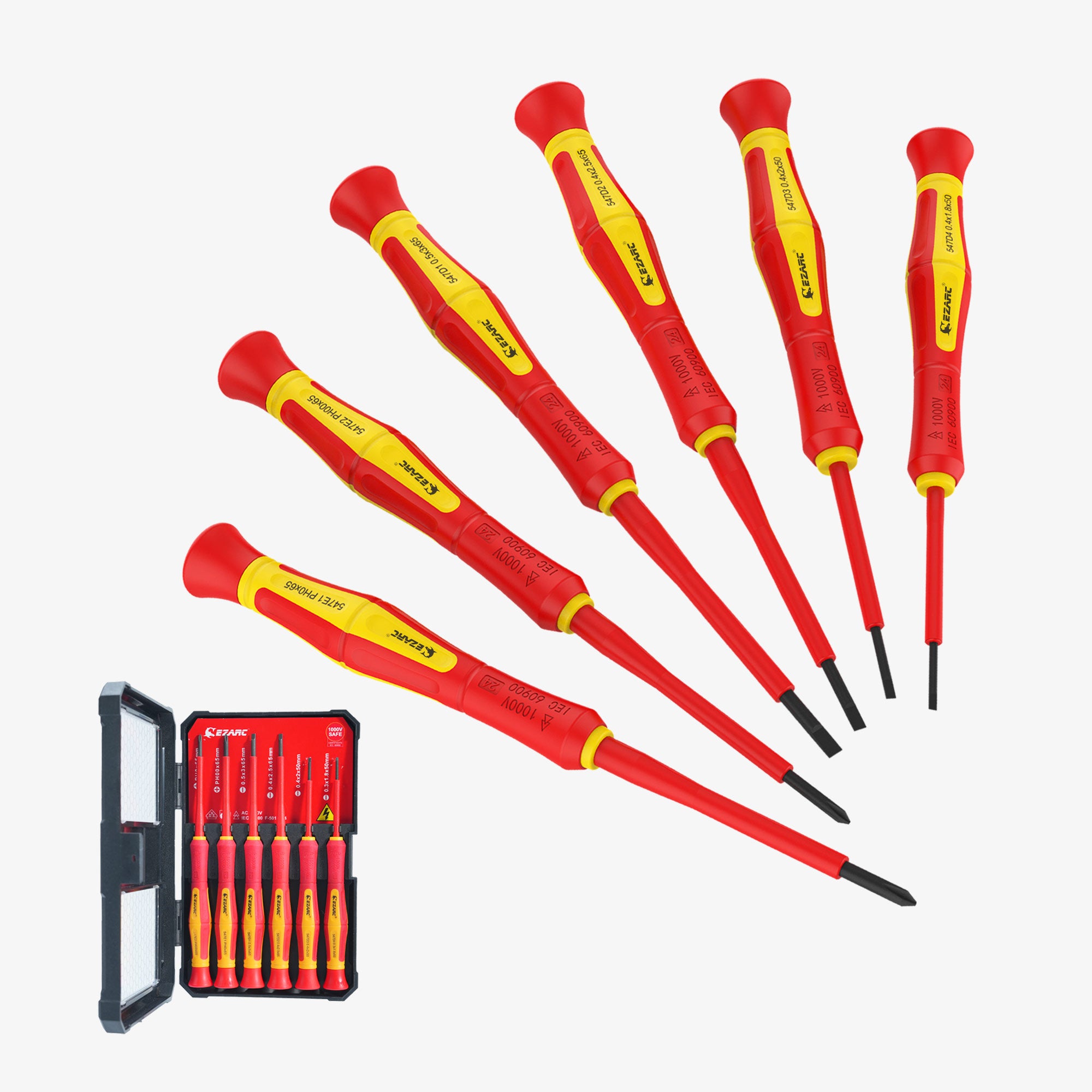 1000V VDE Insulated Electrician Screwdriver 6 Pieces Set - EZARC Tools