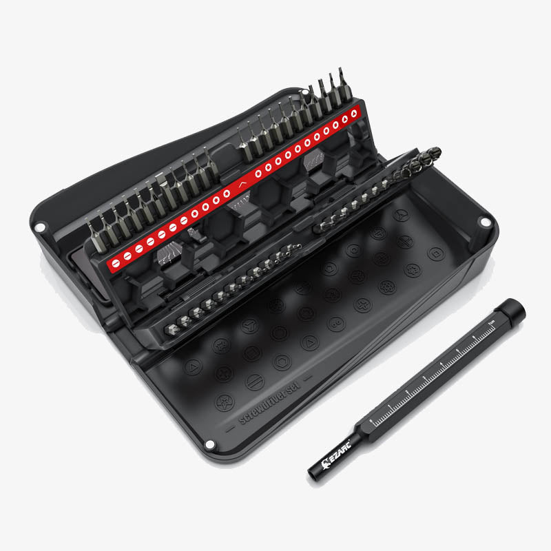 Precision Screwdriver Set 47 in 1 with Expandable Case Strong Magnetic S2 Screwdriver Bit & Extension Shaft - EZARC Tools