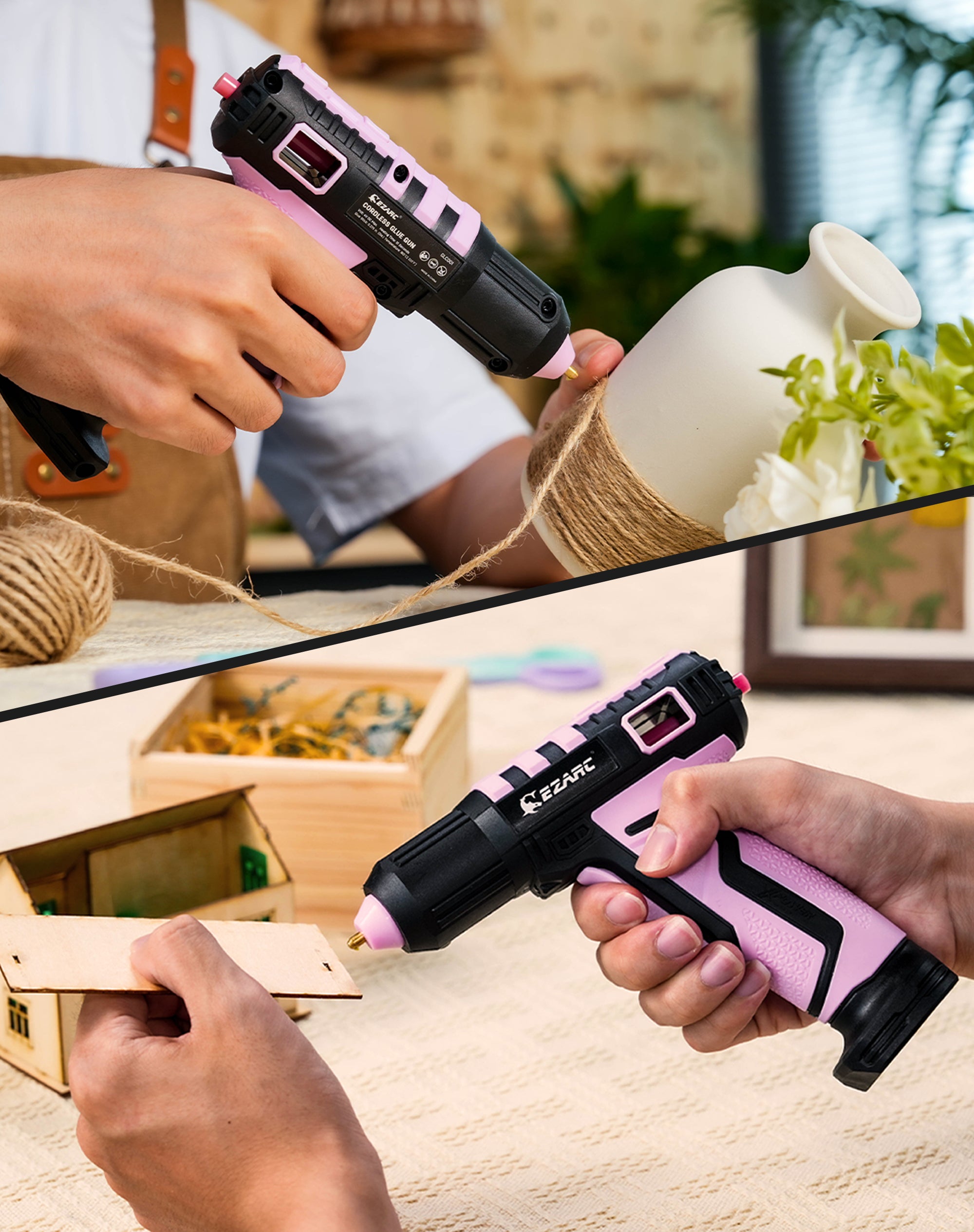 EZARC Cordless Lithium Battery Glue Gun with 30 Hot Glue Sticks