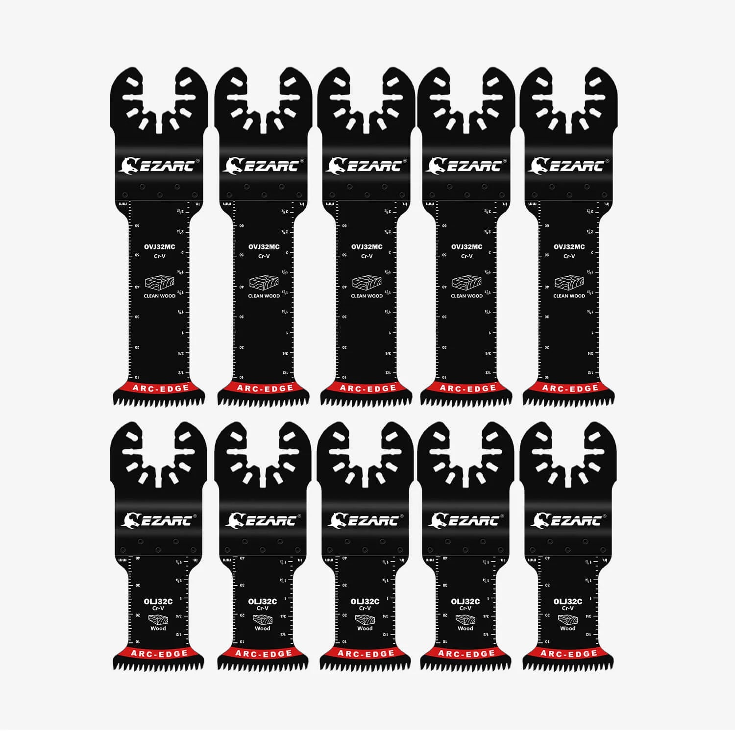 1-1/4 in. Arc Edge Oscillating Multitool Blades For General Purpose,Mixed Standard+Extra Long - EZARC Tools