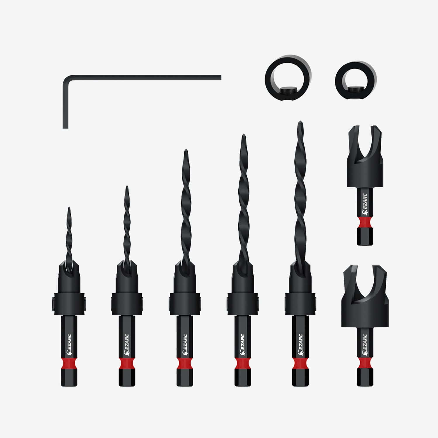 Wood Countersink Drill Bit Set With 1/4" Hex Shank - EZARC Tools