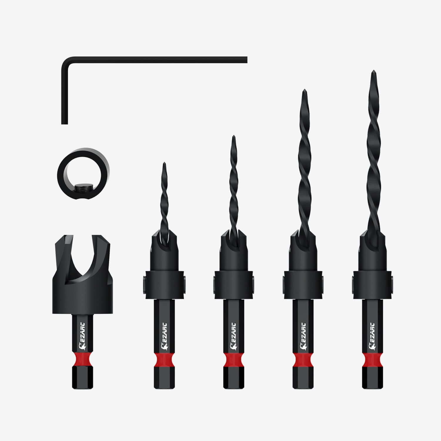 Wood Countersink Drill Bit Set With 1/4" Hex Shank - EZARC Tools