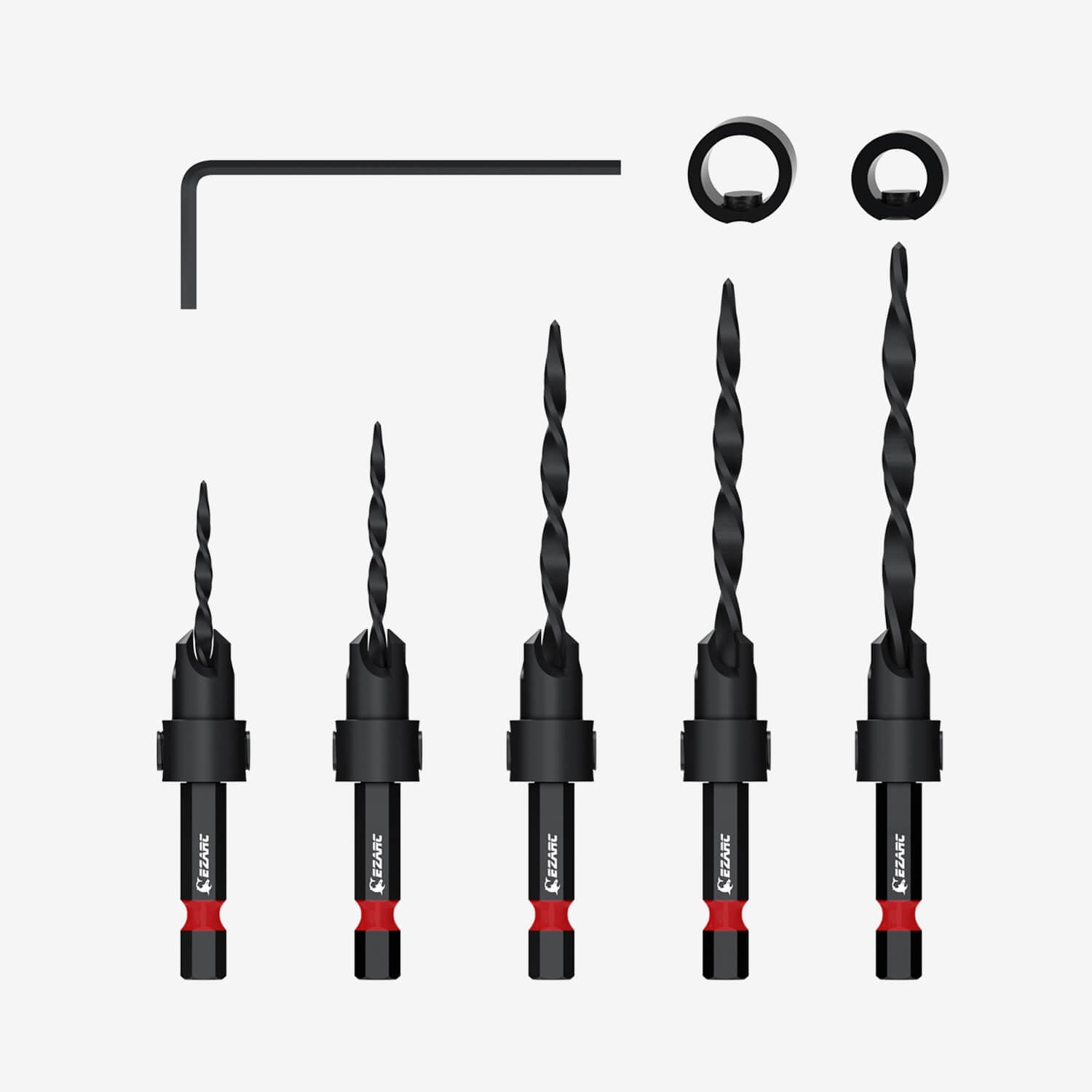 Wood Countersink Drill Bit Set With 1/4" Hex Shank - EZARC Tools