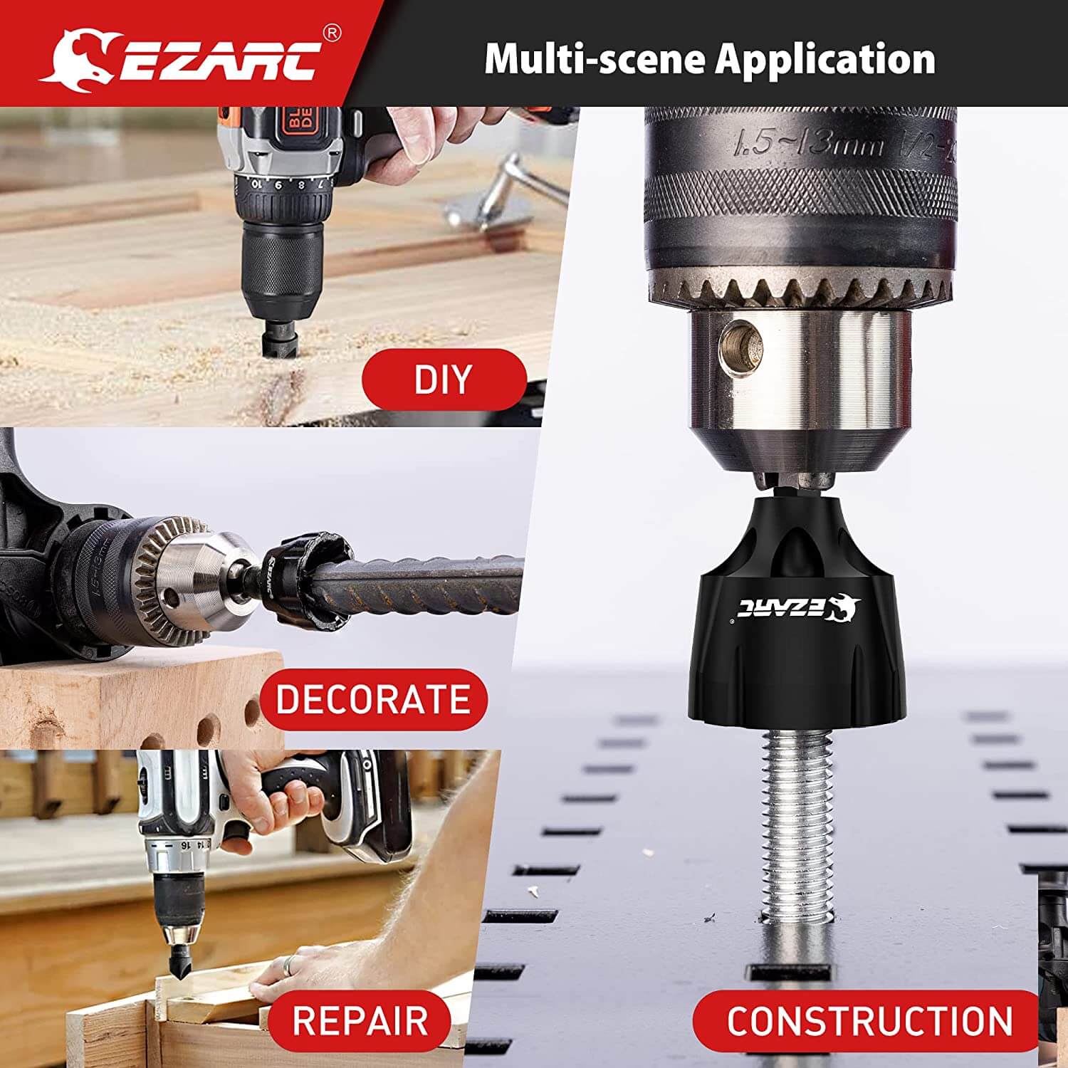 External Rotary Deburring Chamfer & Internal Countersink Chamfer Tool with 1/4" Hex Shank - EZARC Tools