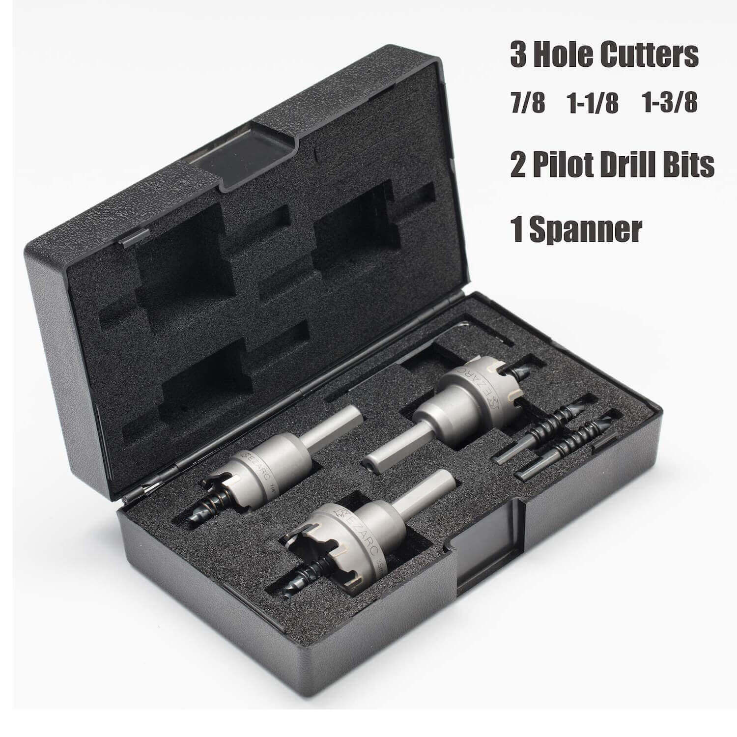 Carbide Hole Saw Cutter Set 6 Pieces for Stainless Steel/Hard Metal - EZARC Tools