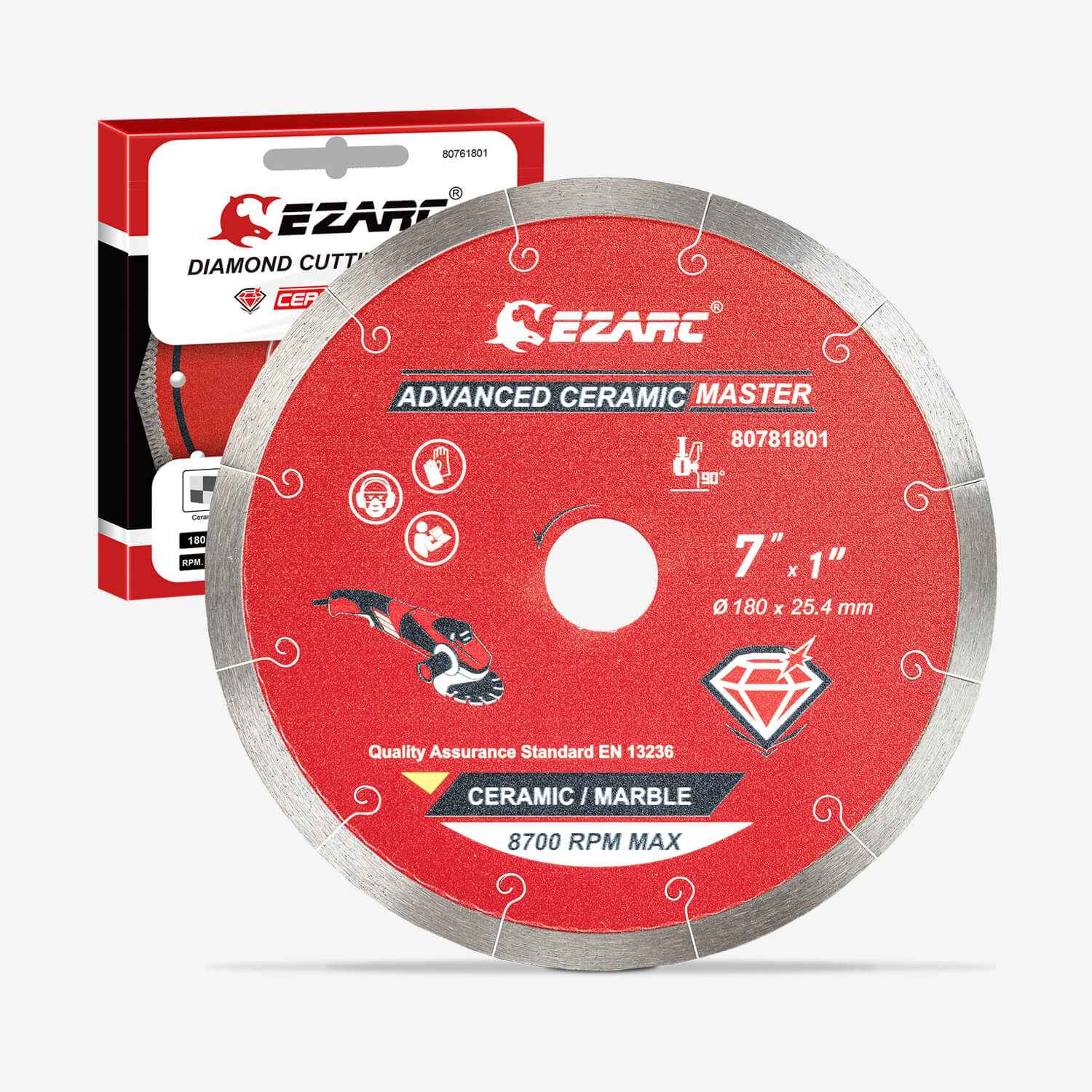 4-1/2 inch Advanced Ceramic Diamond Blade for Extra Clean Cutting Marble,Brick,Ceramic and Tile - EZARC Tools