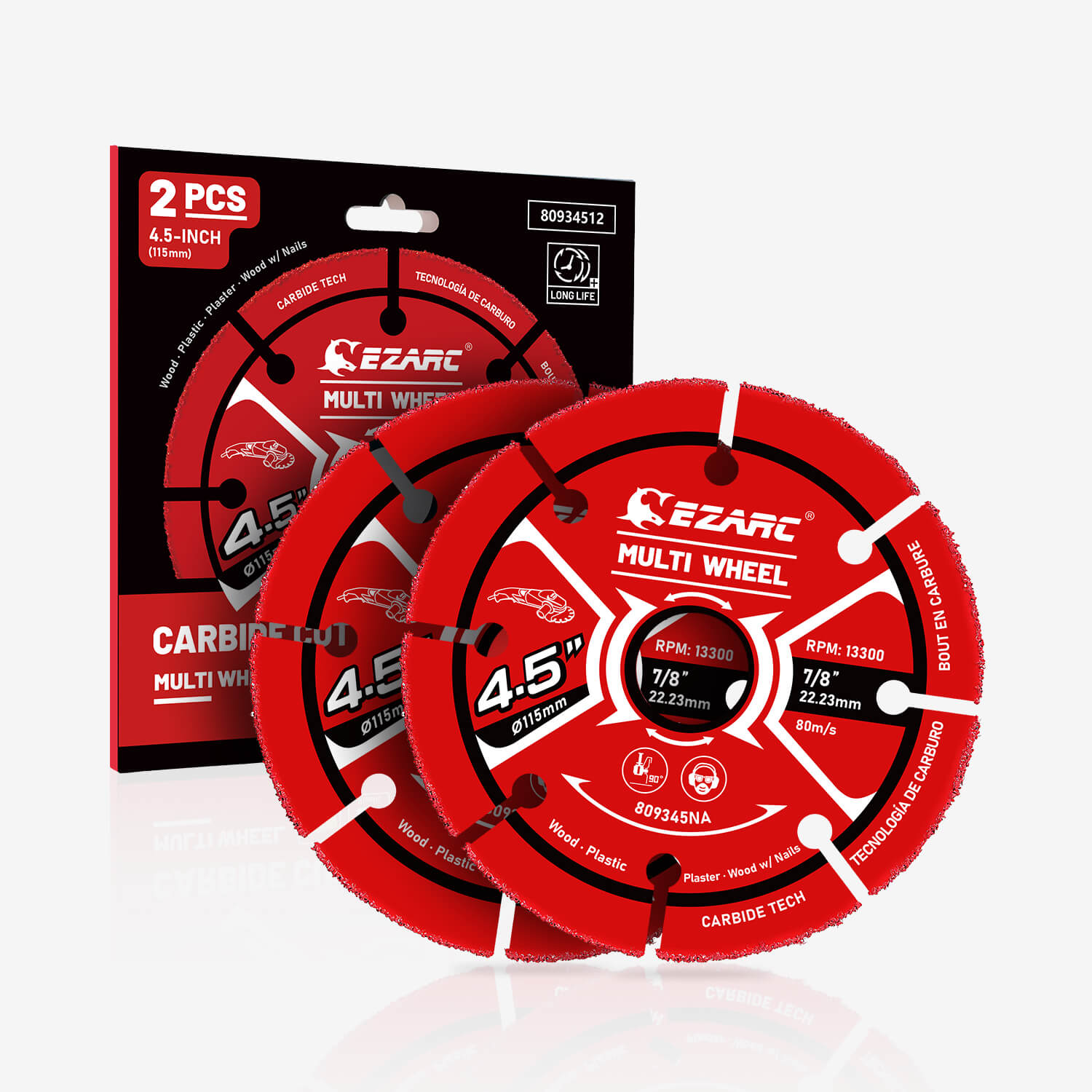 4-1/2 inch Universal Carbide Cutting Disc For Wood, Wood with Nails, Laminate, Plastic - EZARC Tools