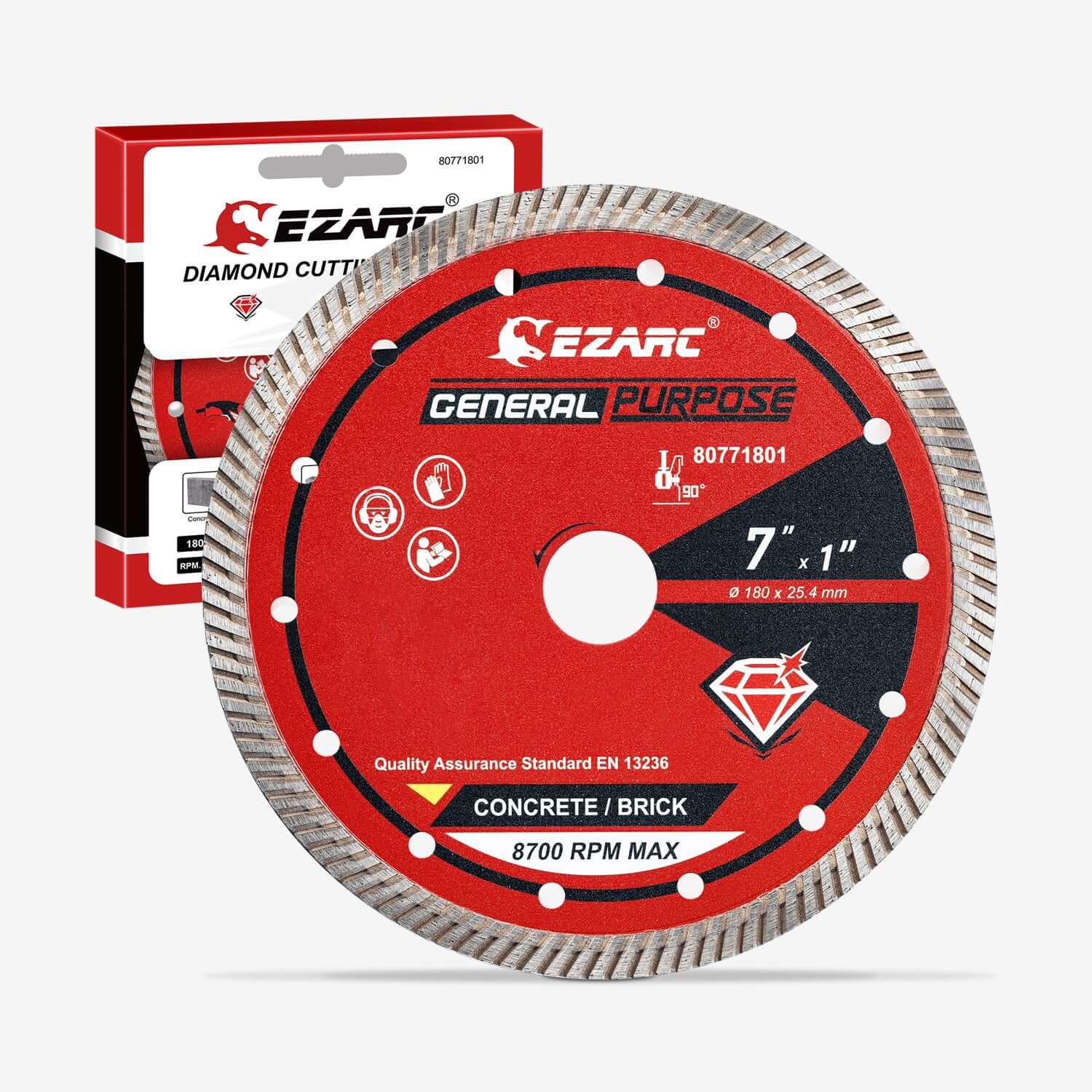 4.5/5/7 in. Turbo Diamond Blade for Fast Cutting Porcelain Ceramic Granite Marble Brick - EZARC Tools