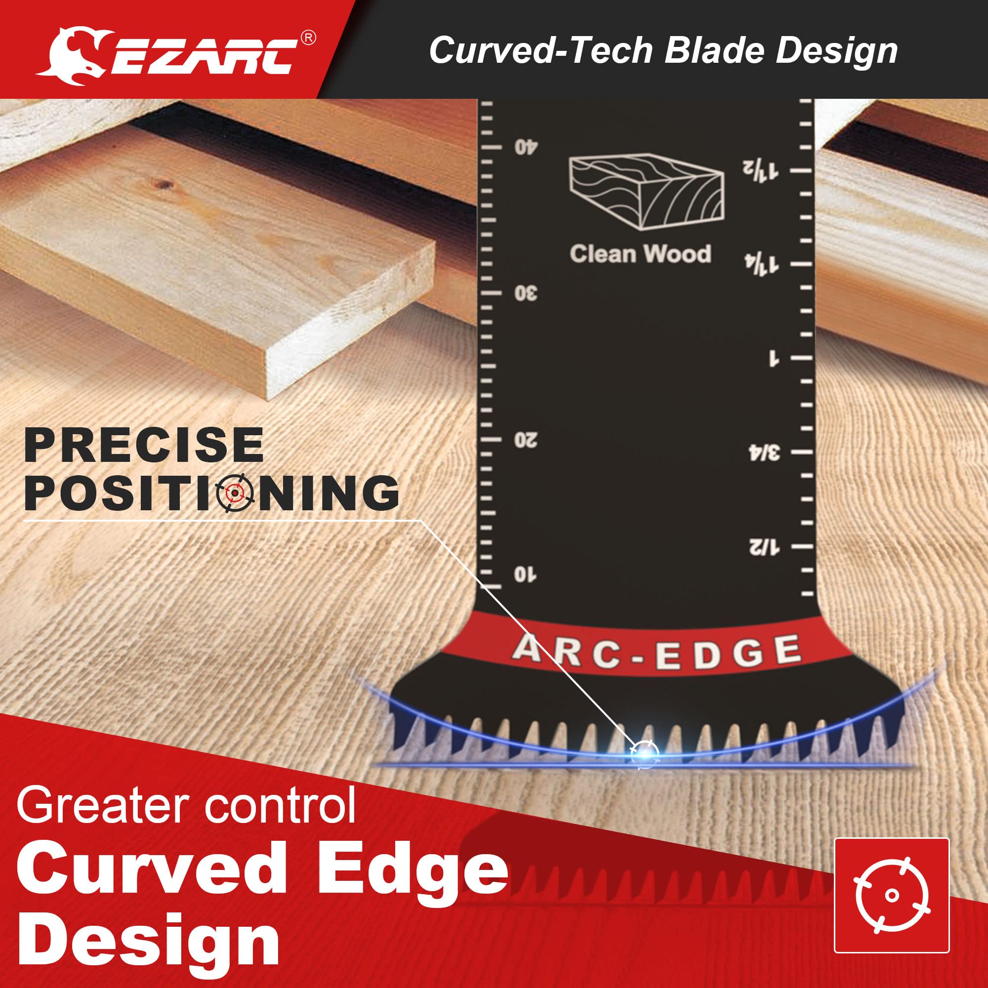 Extra-Long Arc-Edge Oscillating Multi Tool Blade Japanese Tooth For Clean Cut - EZARC Tools