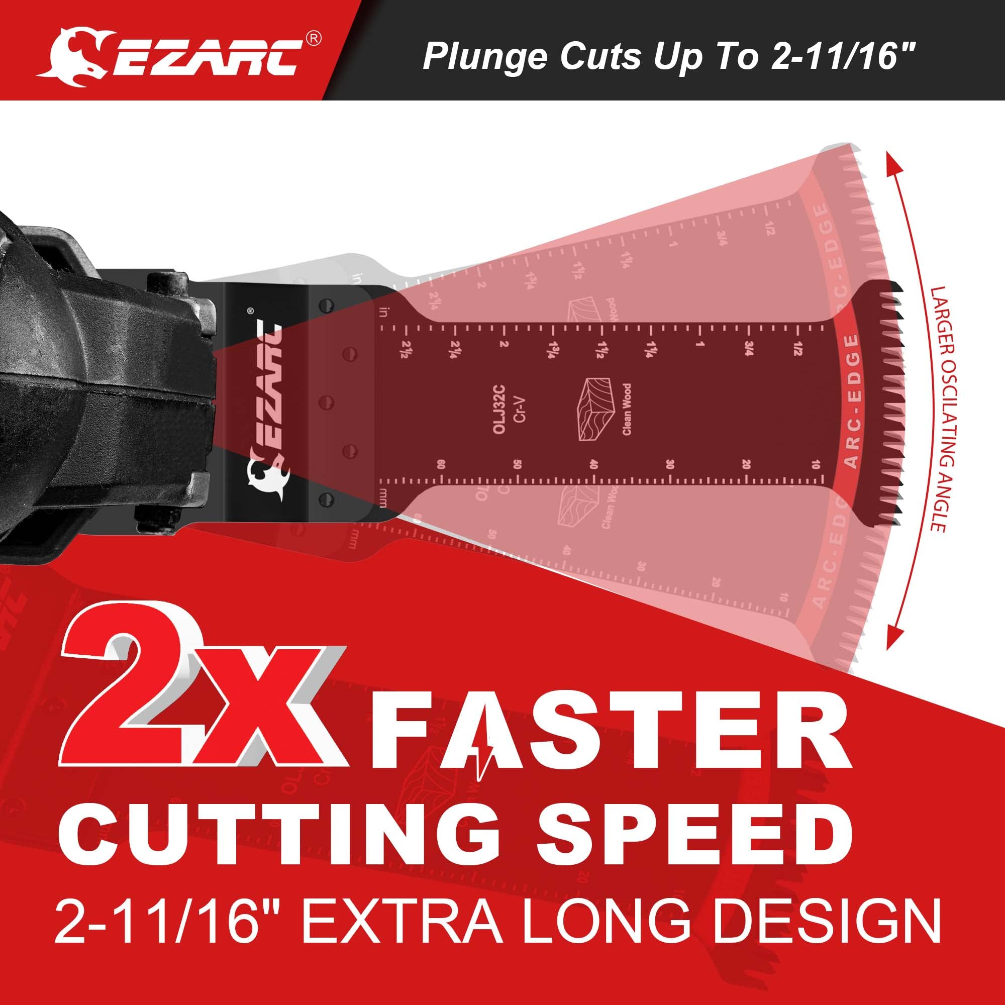 Extra-Long Arc-Edge Oscillating Multi Tool Blade Japanese Tooth For Clean Cut - EZARC Tools