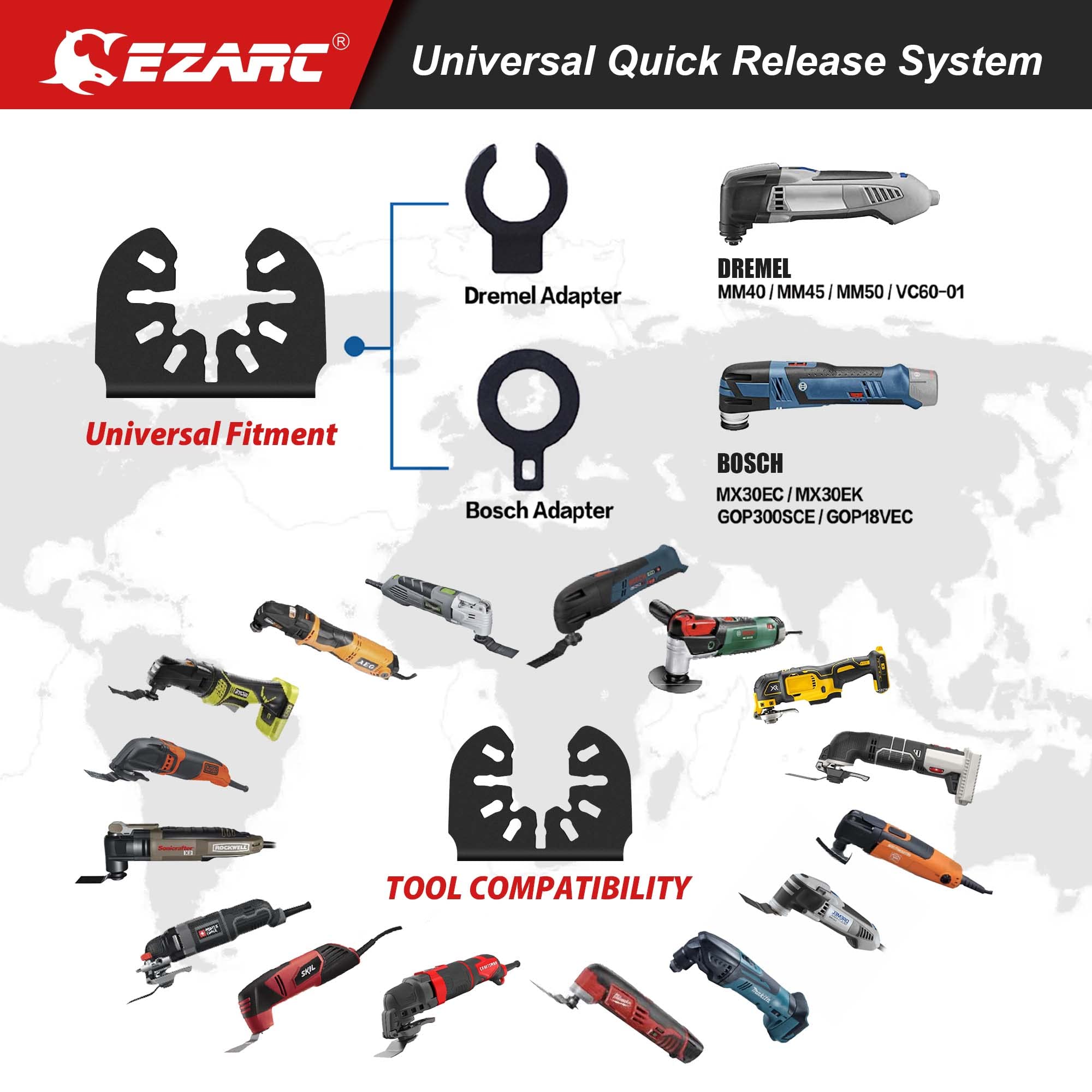 Extra-Long Arc-Edge Oscillating Multi Tool Blade Japanese Tooth For Clean Cut - EZARC Tools