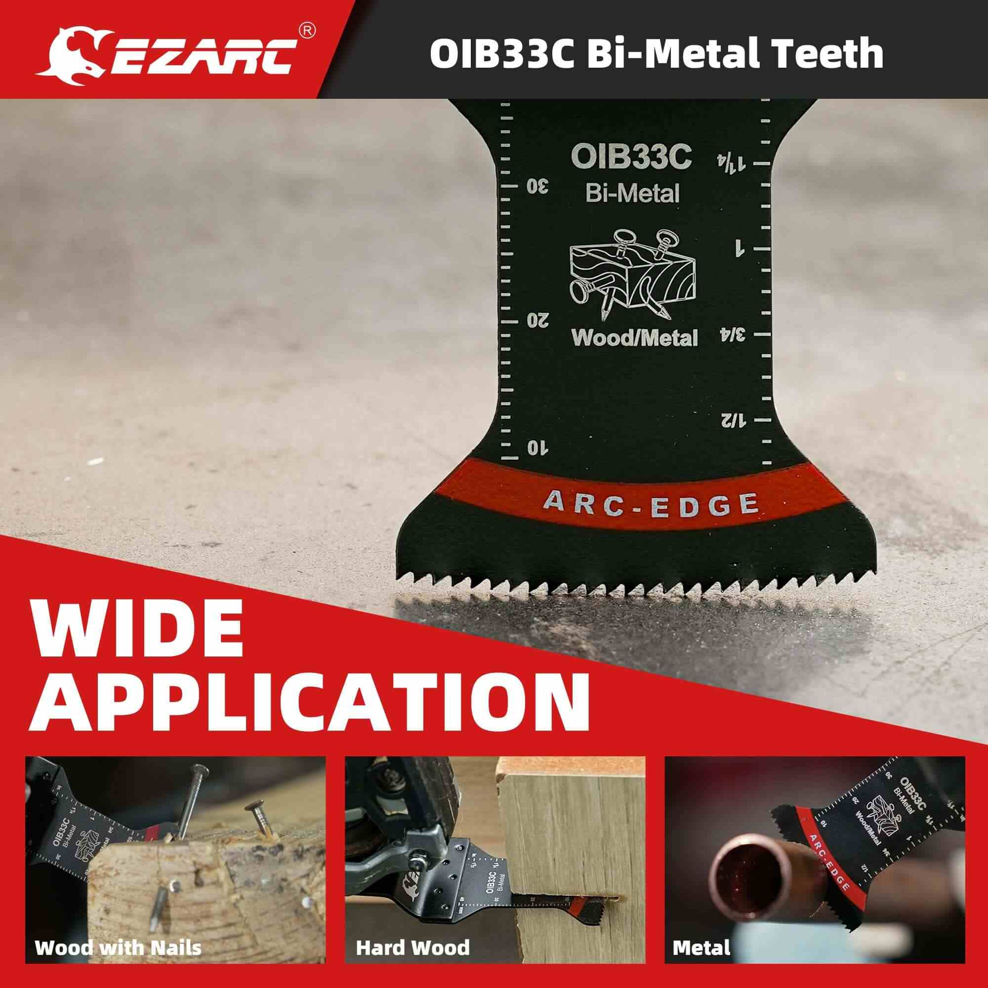 1-1/4 in. Arc Edge Bi-Mteal Oscillating Multitool Blades For General Purpose,OlB33C - EZARC Tools