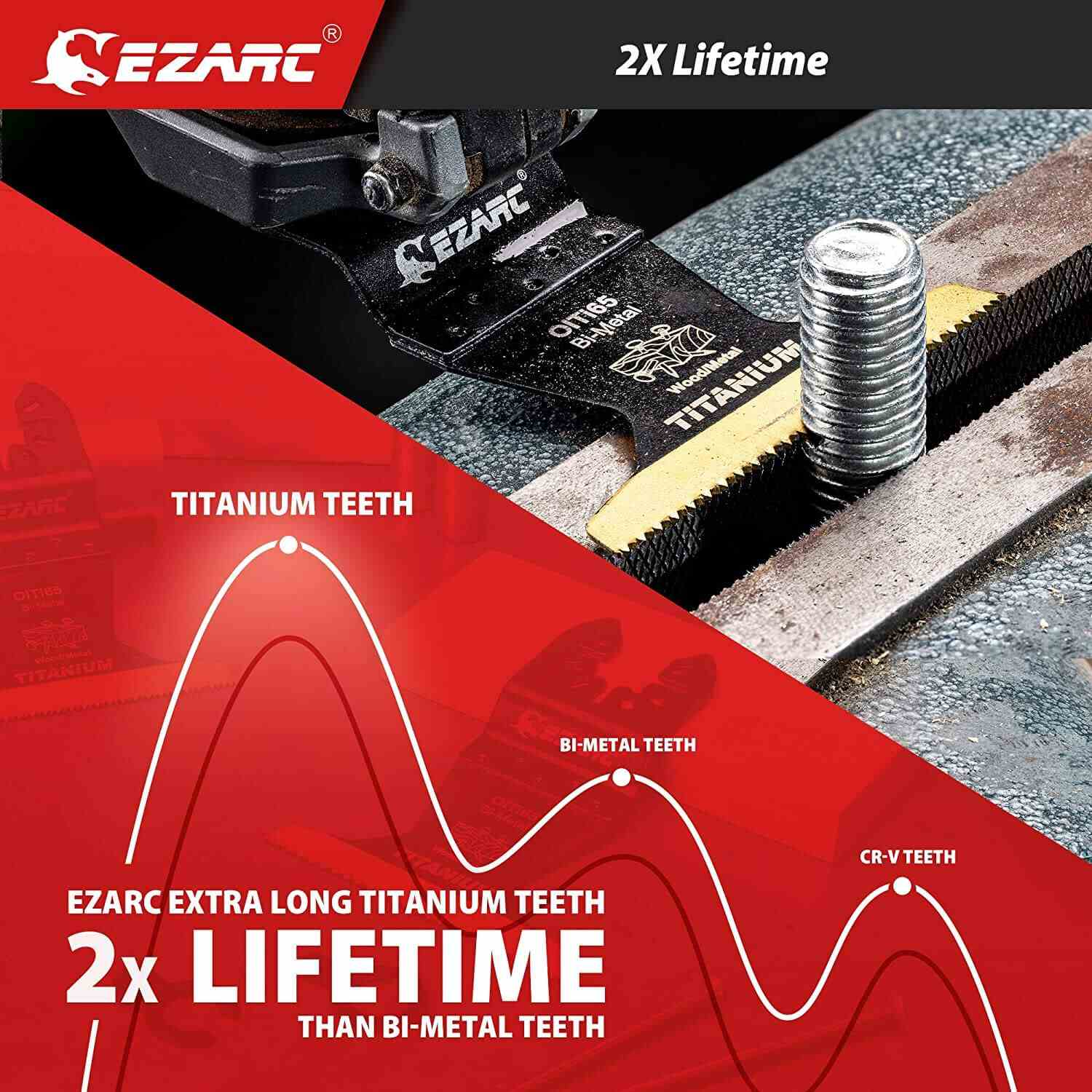 2-9/16 in. Extended Teeth Oscillating Blade For Wood/Metal/Hard Material,OITi65 - EZARC Tools