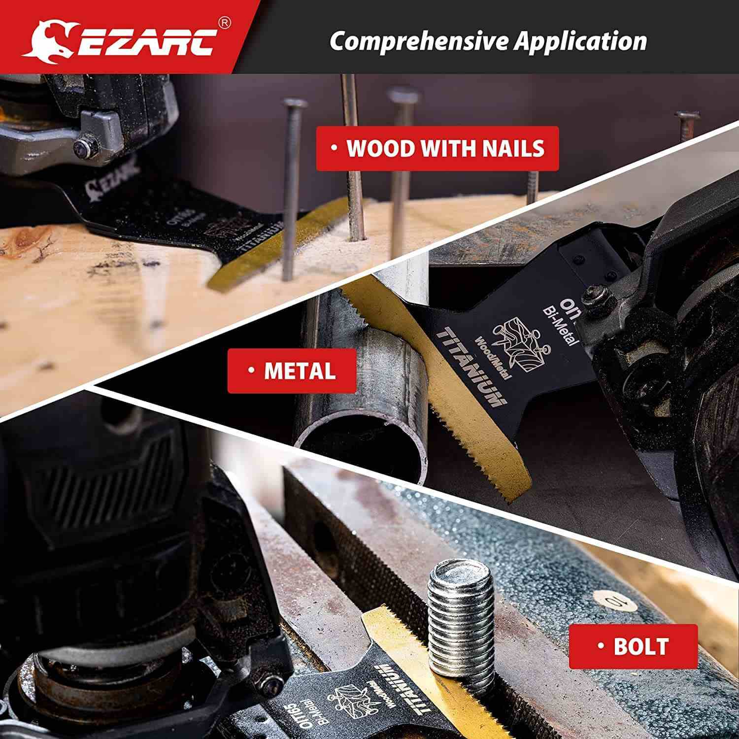 2-9/16 in. Extended Teeth Oscillating Blade For Wood/Metal/Hard Material,OITi65 - EZARC Tools