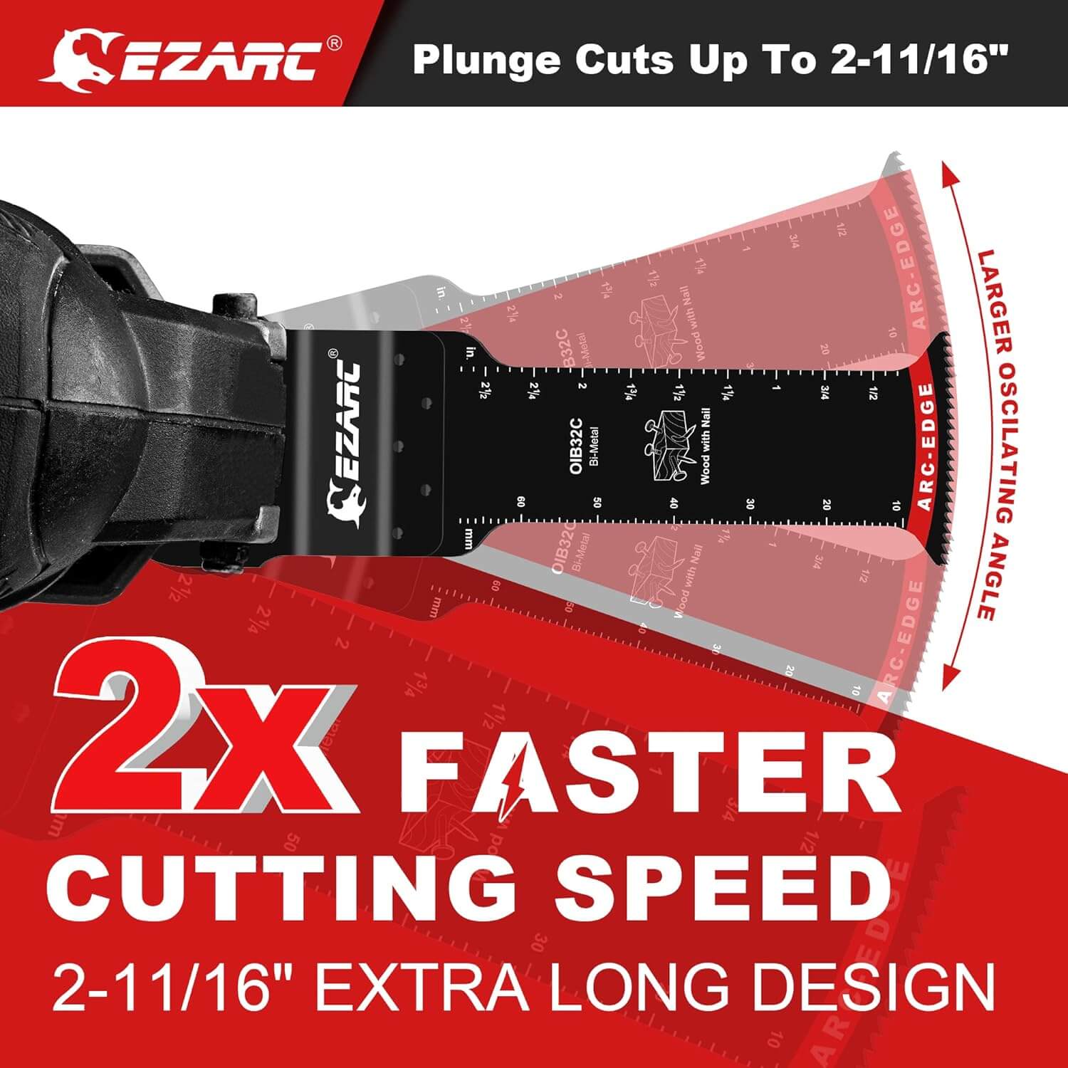 1-1/4 in. Arc Edge Bi-Mteal Oscillating Multitool Blades For General Purpose,OlB33C - EZARC Tools