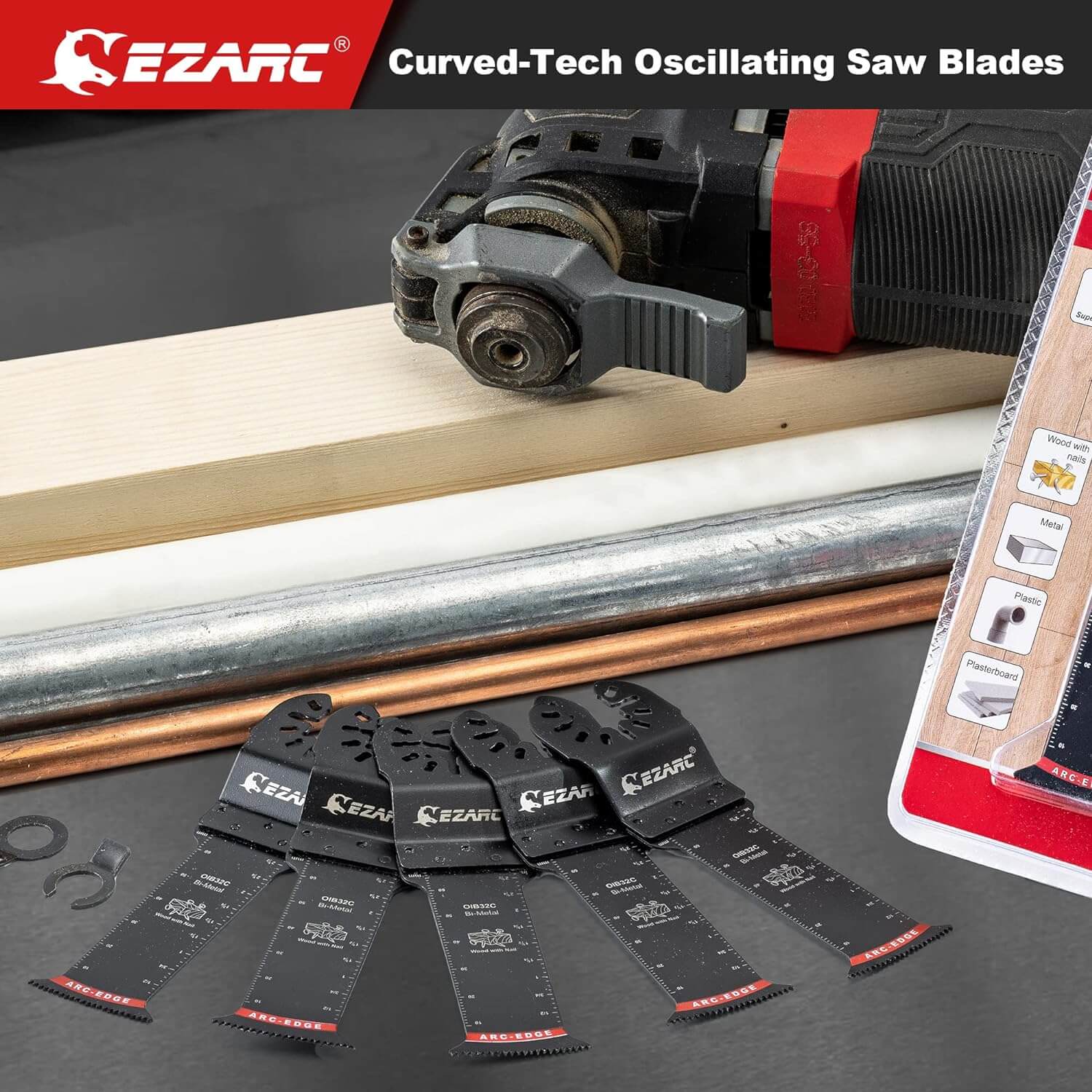 1-1/4 in. Arc Edge Bi-Mteal Oscillating Multitool Blades For General Purpose,OlB33C - EZARC Tools