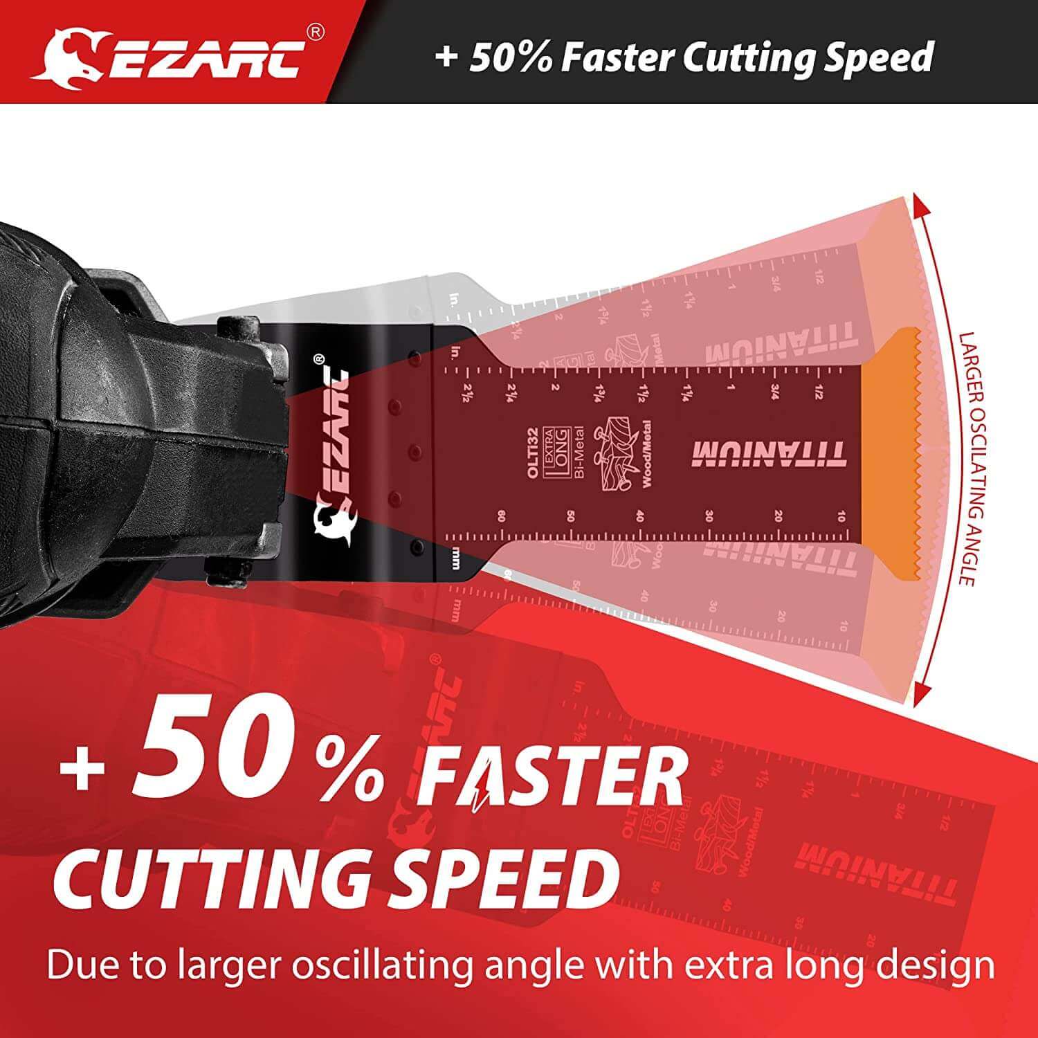 1-1/4 in. Extra Long Titanium Oscillating Blade For Wood/Metal /Hard Material,OLTi32M - EZARC Tools