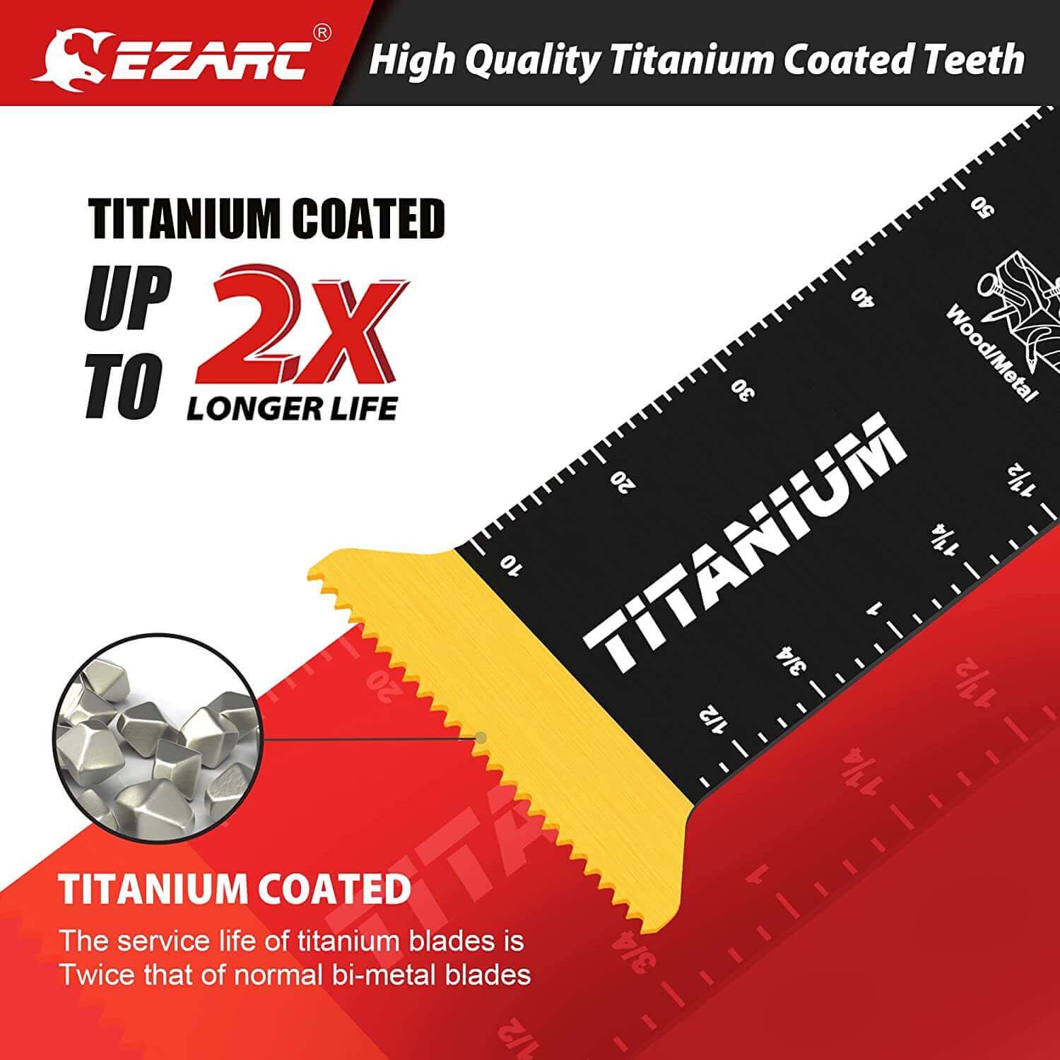 1-1/4 in. Extra Long Titanium Oscillating Blade For Wood/Metal /Hard Material,OLTi32M - EZARC Tools