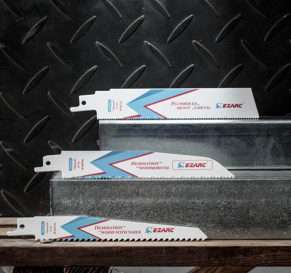 6tpi, 6/9/12 in. Bi-Metal Reciprocating Saw blade For Wood Demolition - EZARC Tools