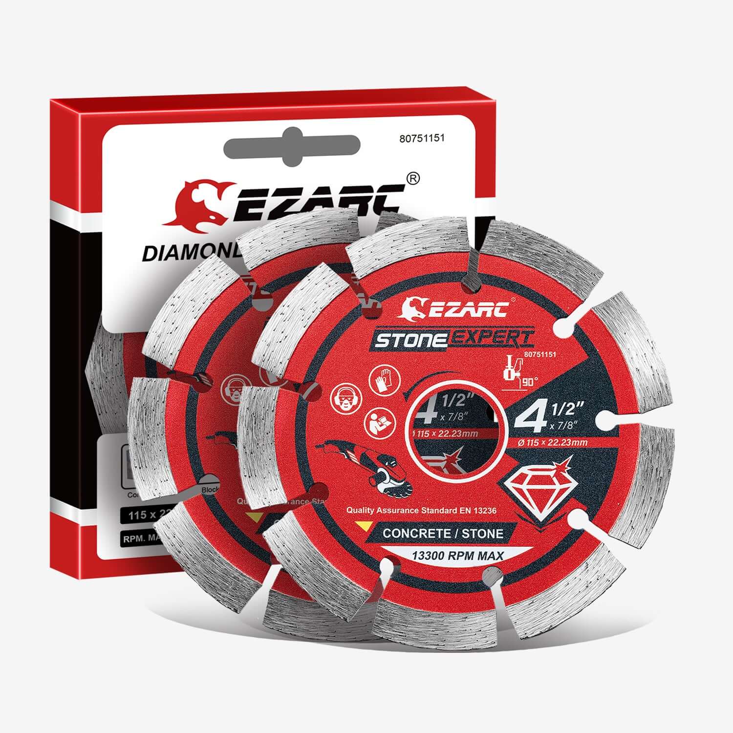 4.5/5 in. Segmented Diamond Blade For Concrete/Masonry/Block - EZARC Tools