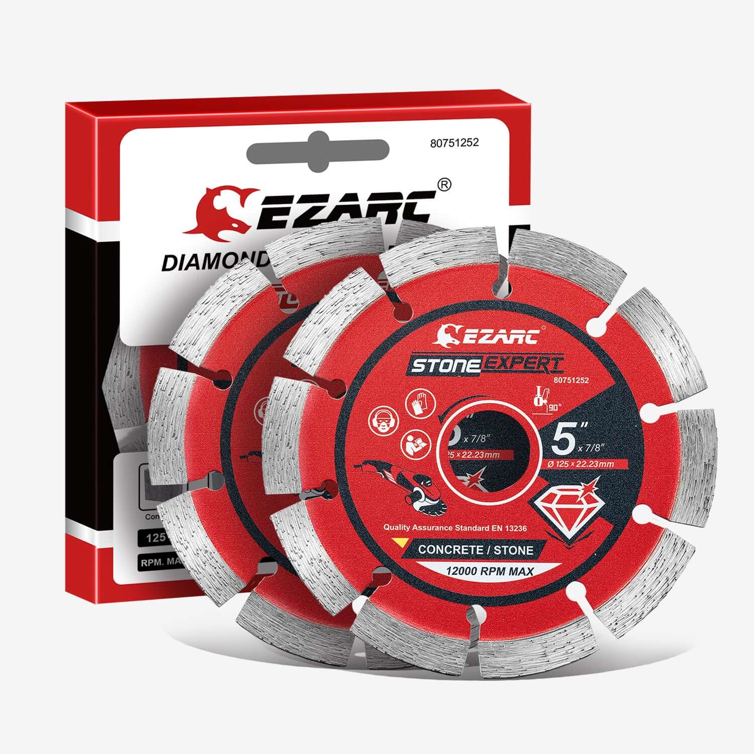 4.5/5 in. Segmented Diamond Blade For Concrete/Masonry/Block - EZARC Tools