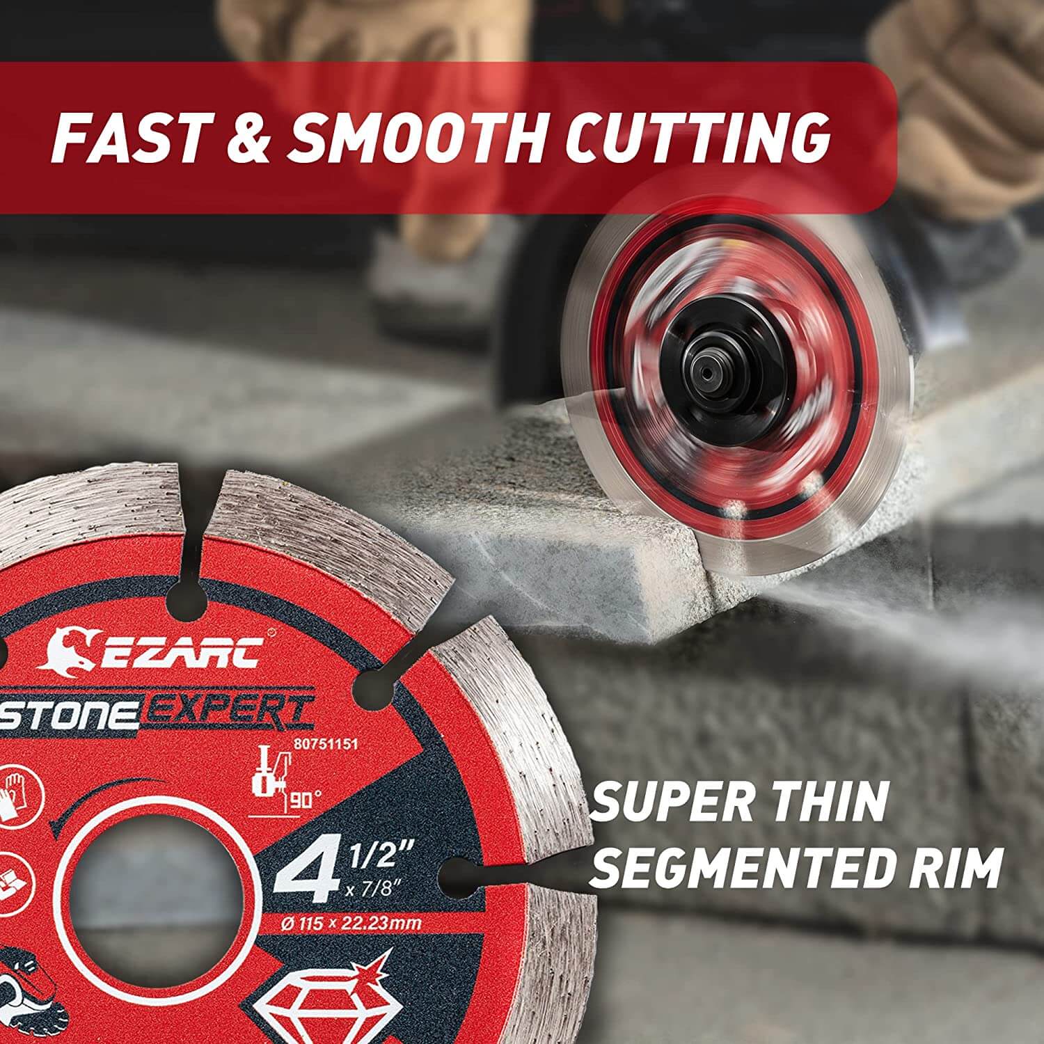 4.5/5 in. Segmented Diamond Blade For Concrete/Masonry/Block - EZARC Tools