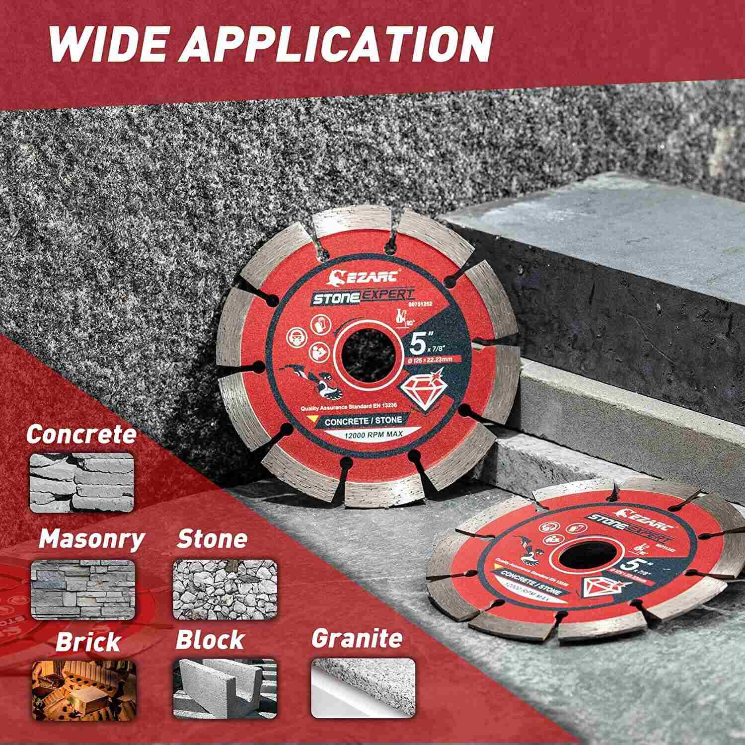 4.5/5 in. Segmented Diamond Blade For Concrete/Masonry/Block - EZARC Tools