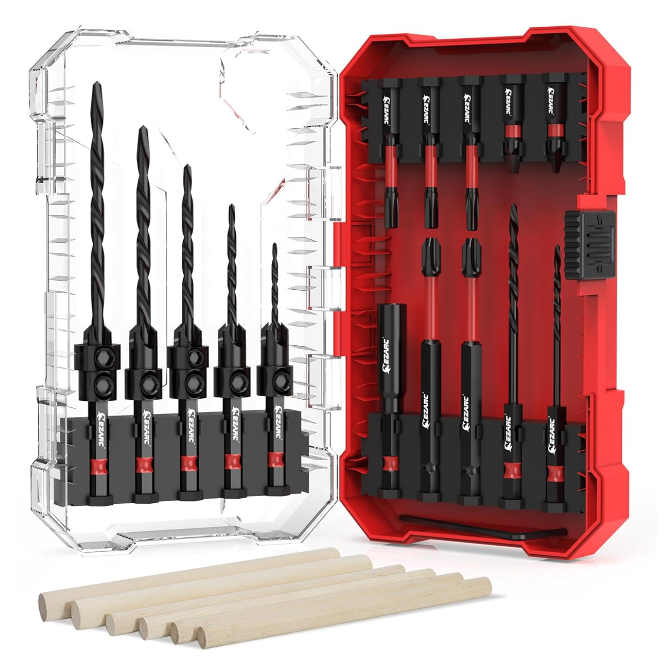 EZARC Countersink Drill Bit Set with Storage Box