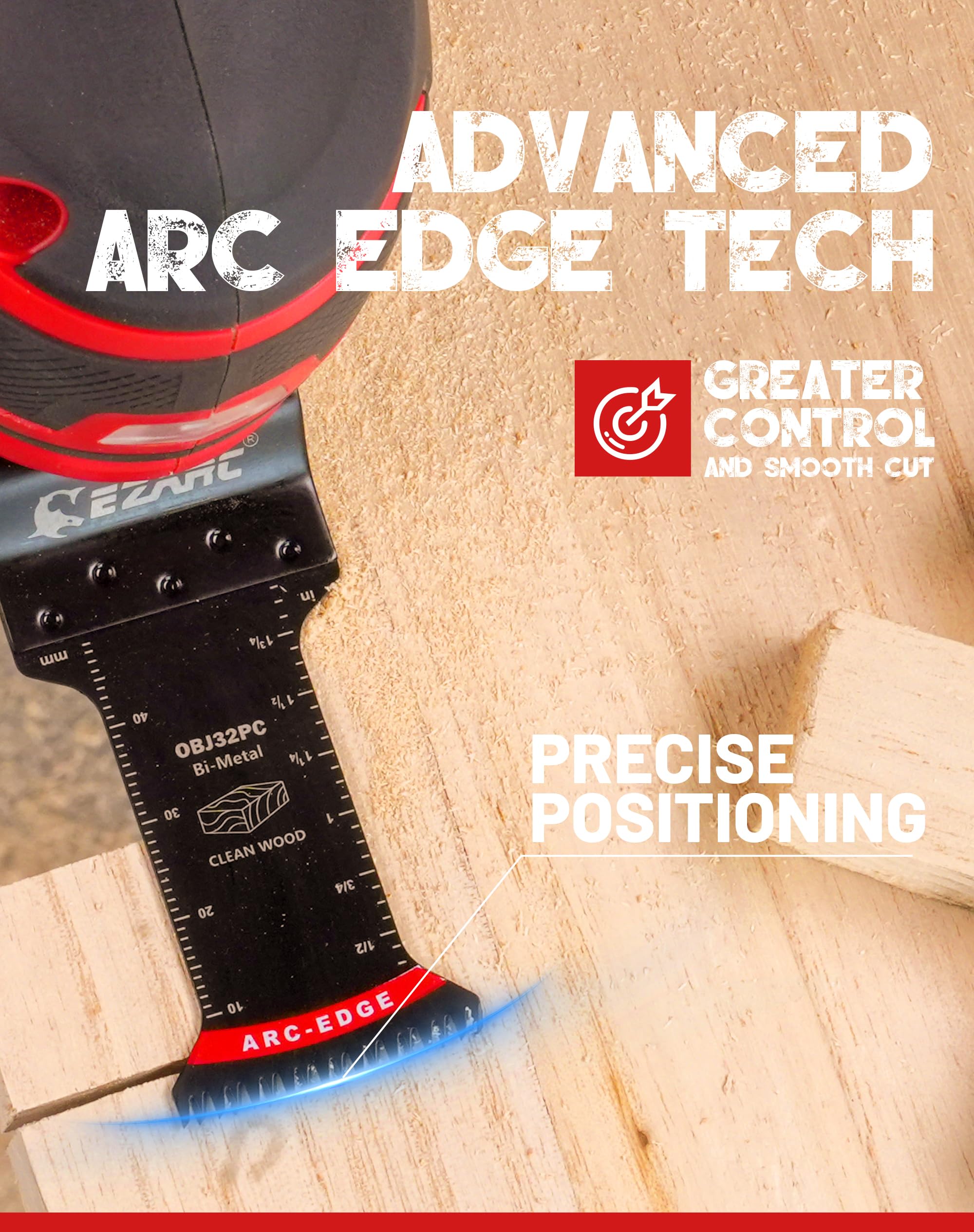 Arc-Edge Bi-Metal Japanese Tooth Oscillating Multi Tool Blade - EZARC Tools