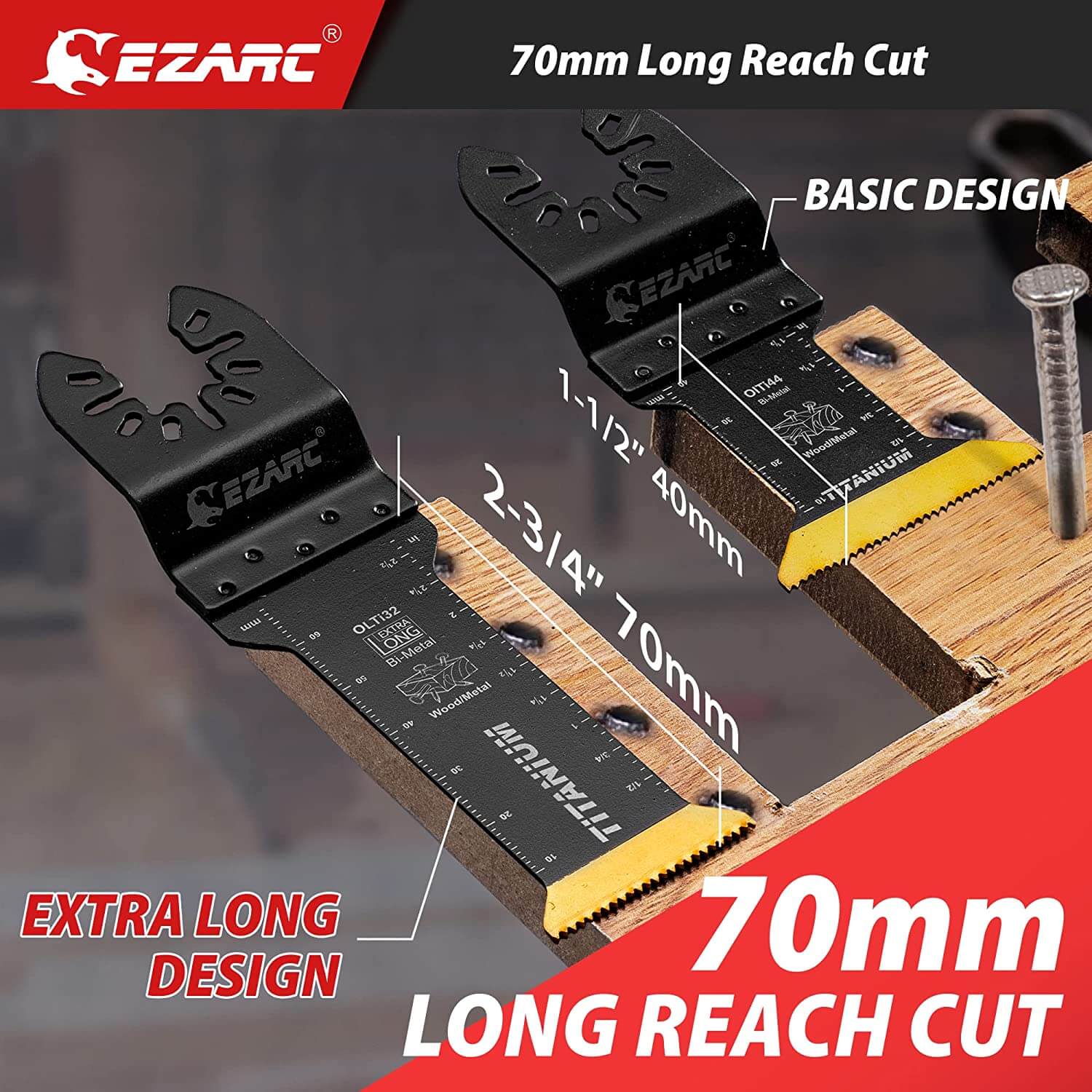 Titanium Oscillating Saw Blades  Set For Multi Purpose,4PCS - EZARC Tools