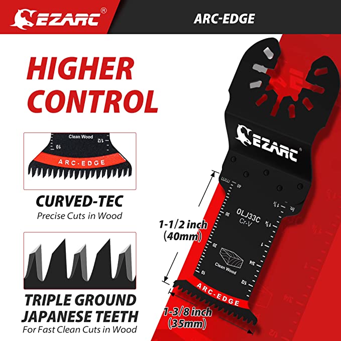 Arc-Edge Oscillating Multi Tool Blade Japanese Tooth for Clean Cut, OLJ33C - EZARC Tools