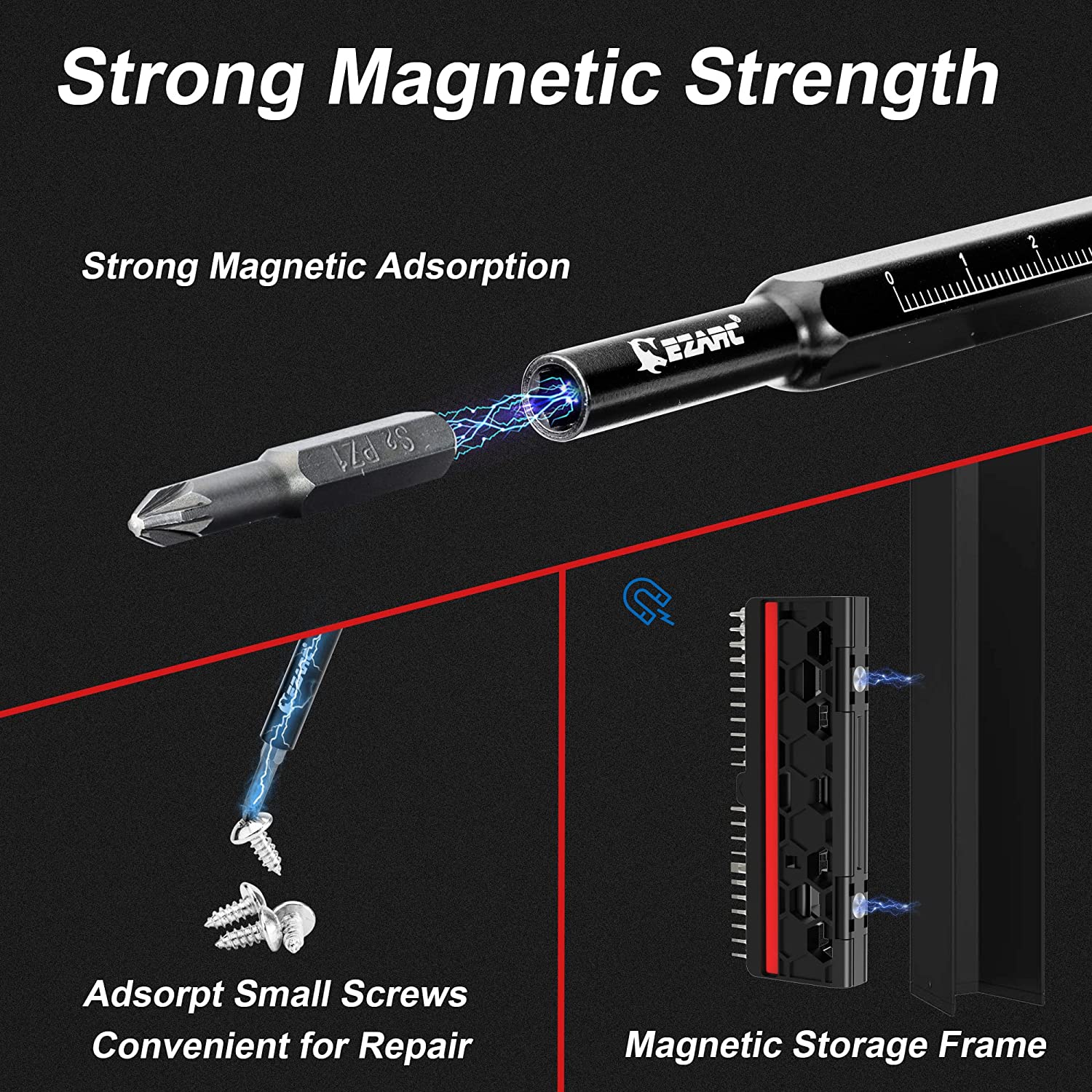 Precision Screwdriver Set 47 in 1 with Expandable Case Strong Magnetic S2 Screwdriver Bit & Extension Shaft - EZARC Tools